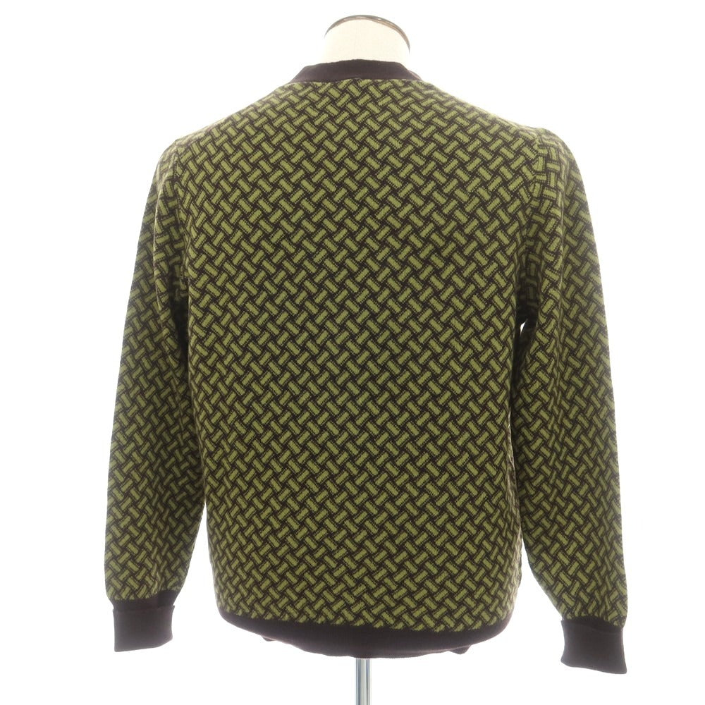 【新品】ドルモア DRUMOHR カシミヤ ビスコッティ柄 カーディガン ダークブラウンxライトオリーブ【 50 】【 状態ランクN 】【 メンズ 】