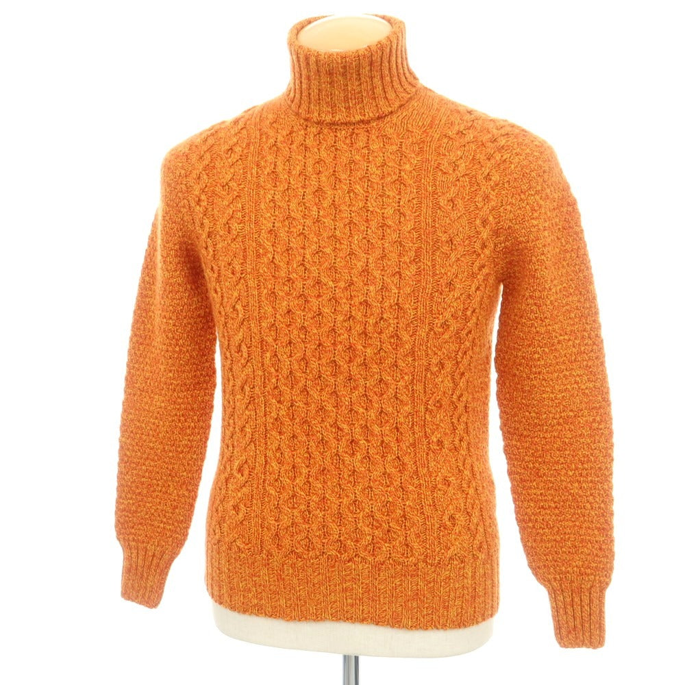 【新品】ドルモア DRUMOHR ラムズウール タートルネック プルオーバーニット オレンジxイエロー【 42 】【 状態ランクN 】【 メンズ 】