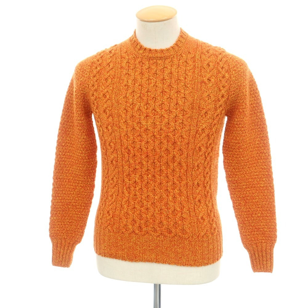 【新品】ドルモア DRUMOHR ラムズウール クルーネック プルオーバーニット オレンジxイエロー【 42 】【 状態ランクN 】【 メンズ 】