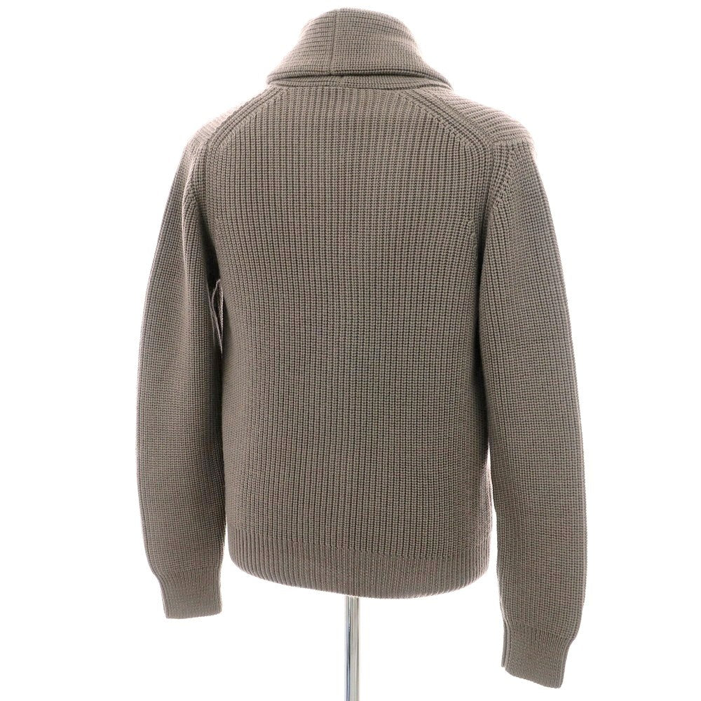 【新品】ドルモア DRUMOHR ローゲージ ウール ショールカラー リブニット カーディガン トープ系【 44 】【 状態ランクN 】【 メンズ 】