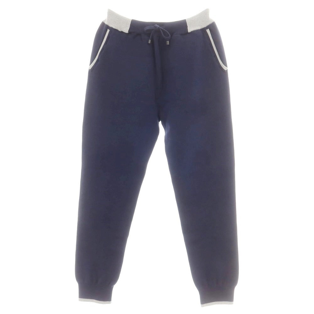 【新品】ドルモア DRUMOHR コットンカシミヤ ニット イージーパンツ ネイビーxライトグレー【 48 】【 状態ランクN 】【 メンズ 】