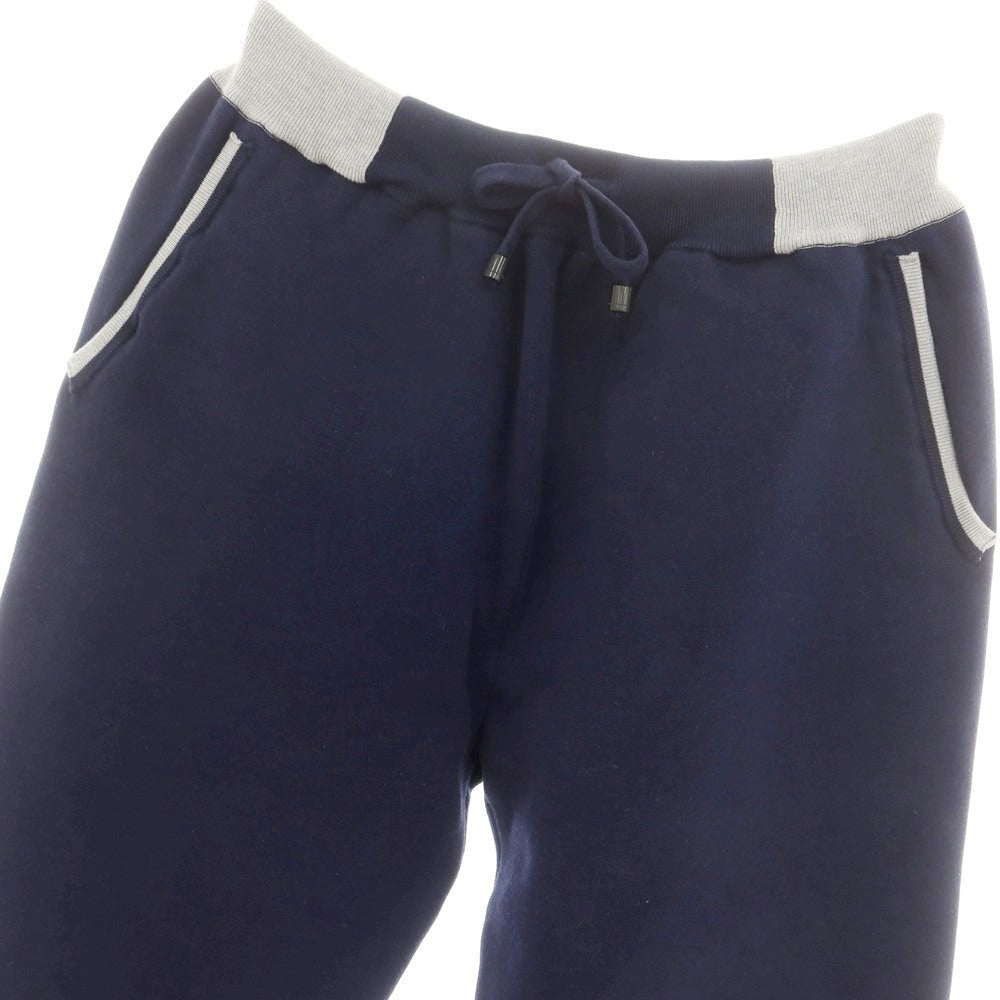 【新品】ドルモア DRUMOHR コットンカシミヤ ニット イージーパンツ ネイビーxライトグレー【 48 】【 状態ランクN 】【 メンズ 】