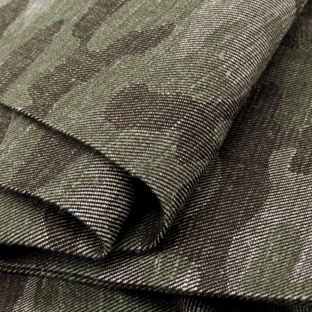 【新品】ドルモア DRUMOHR ウールシルクリネン カモフラ カジュアルスラックスパンツ グレーxオリーブ【 48 】【 状態ランクN 】【 メンズ 】