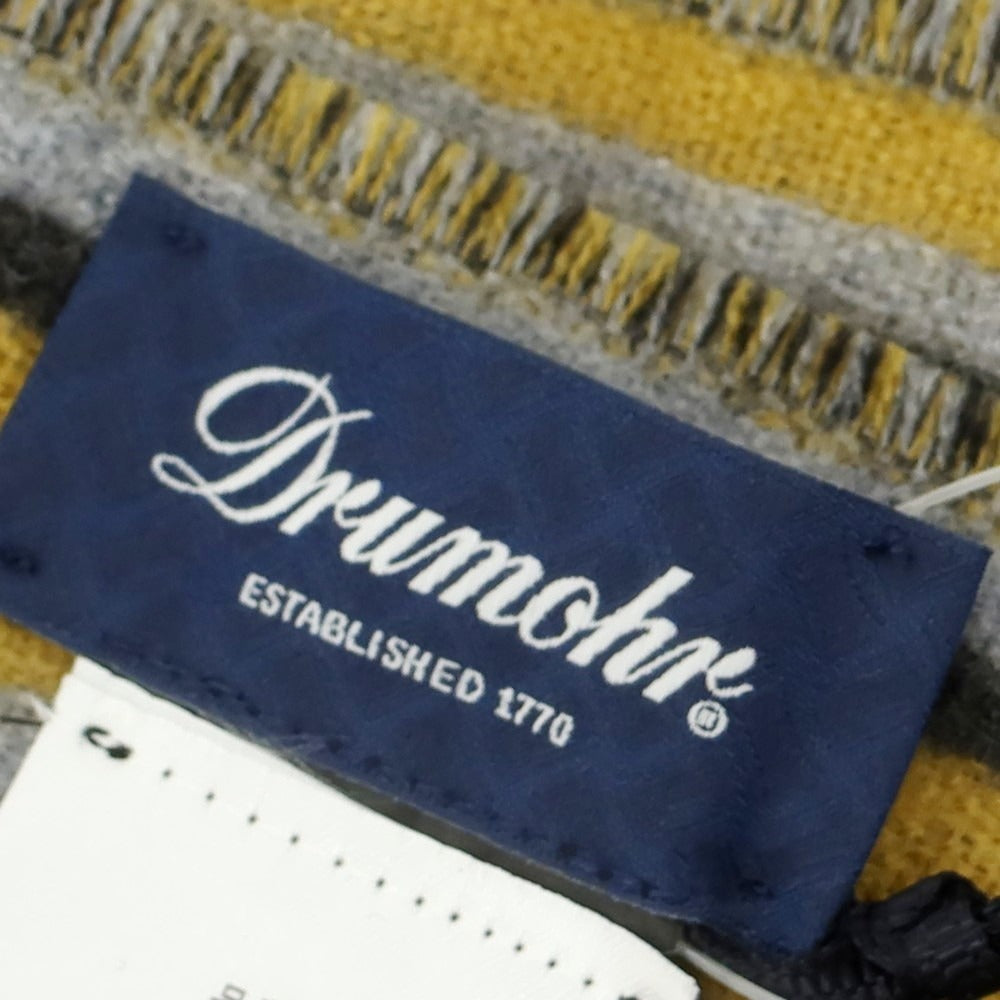 【新品】ドルモア DRUMOHR ウール マフラー グレーxイエロー【 状態ランクN 】【 メンズ 】