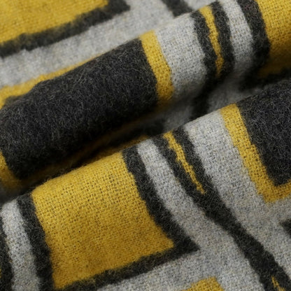 【新品】ドルモア DRUMOHR ウール マフラー グレーxイエロー【 状態ランクN 】【 メンズ 】