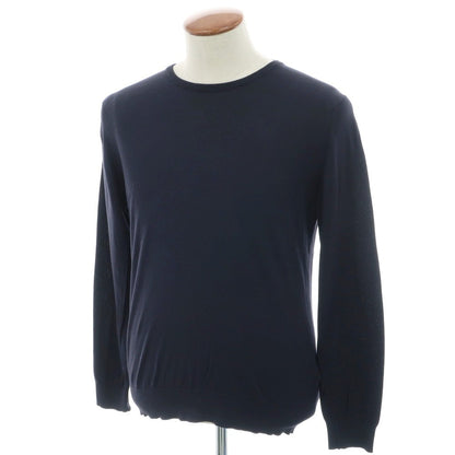 【中古】ジョンスメドレー JOHN SMEDLEY ハイゲージ シーアイランドコットン クルーネック プルオーバーニット ネイビー【 M 】【 状態ランクC 】【 メンズ 】