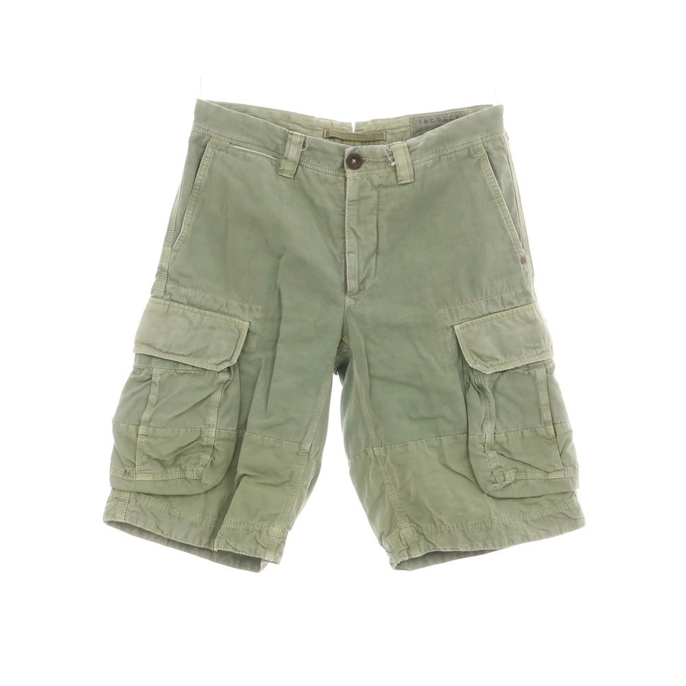 [Used] INCOTEX RED Cotton Linen Cargo Shorts Olive [31] [Condition Rank C] [Men&