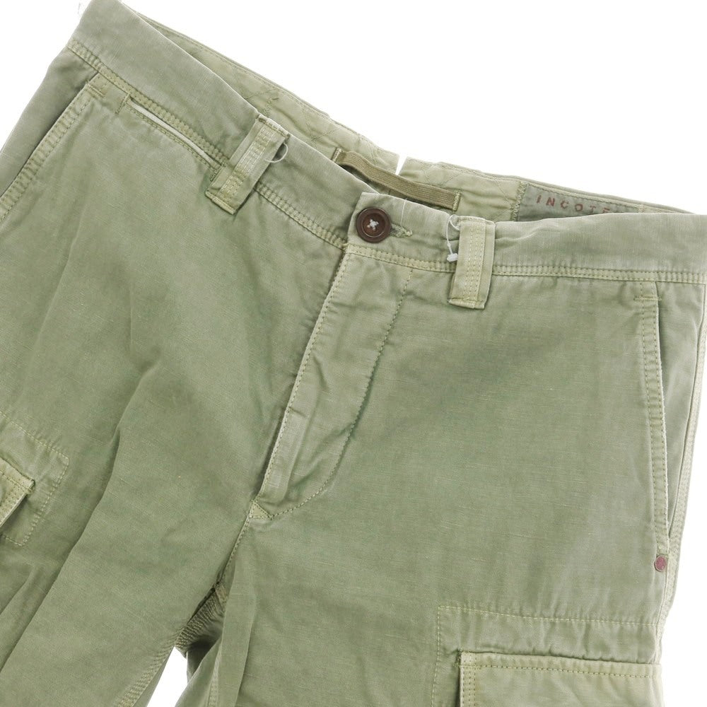 [Used] INCOTEX RED Cotton Linen Cargo Shorts Olive [31] [Condition Rank C] [Men&