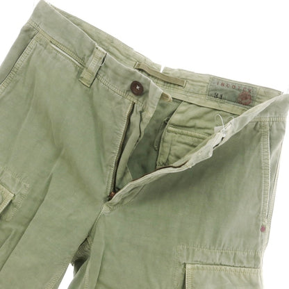 [Used] INCOTEX RED Cotton Linen Cargo Shorts Olive [31] [Condition Rank C] [Men&