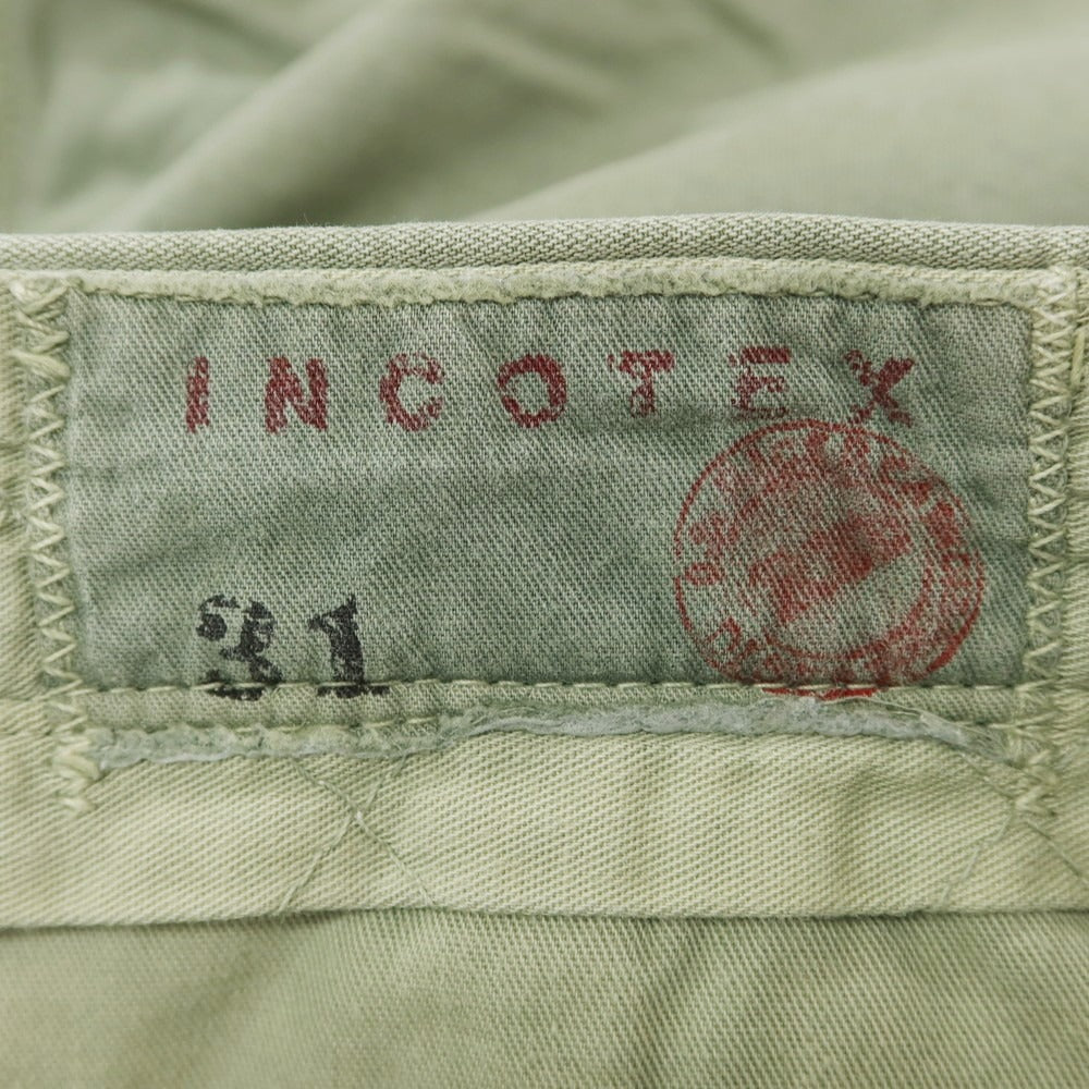 [Used] INCOTEX RED Cotton Linen Cargo Shorts Olive [31] [Condition Rank C] [Men&