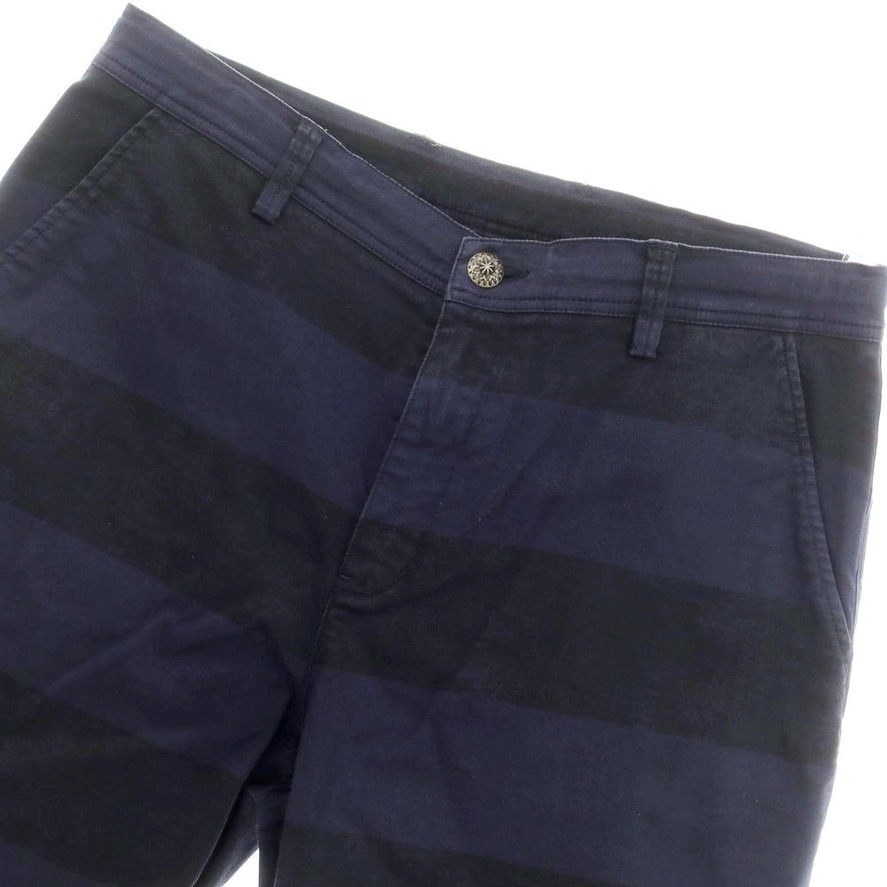 [Used] Seagreen Stretch Cotton Striped Shorts Navy x Black [2] [Condition Rank B] [Men&