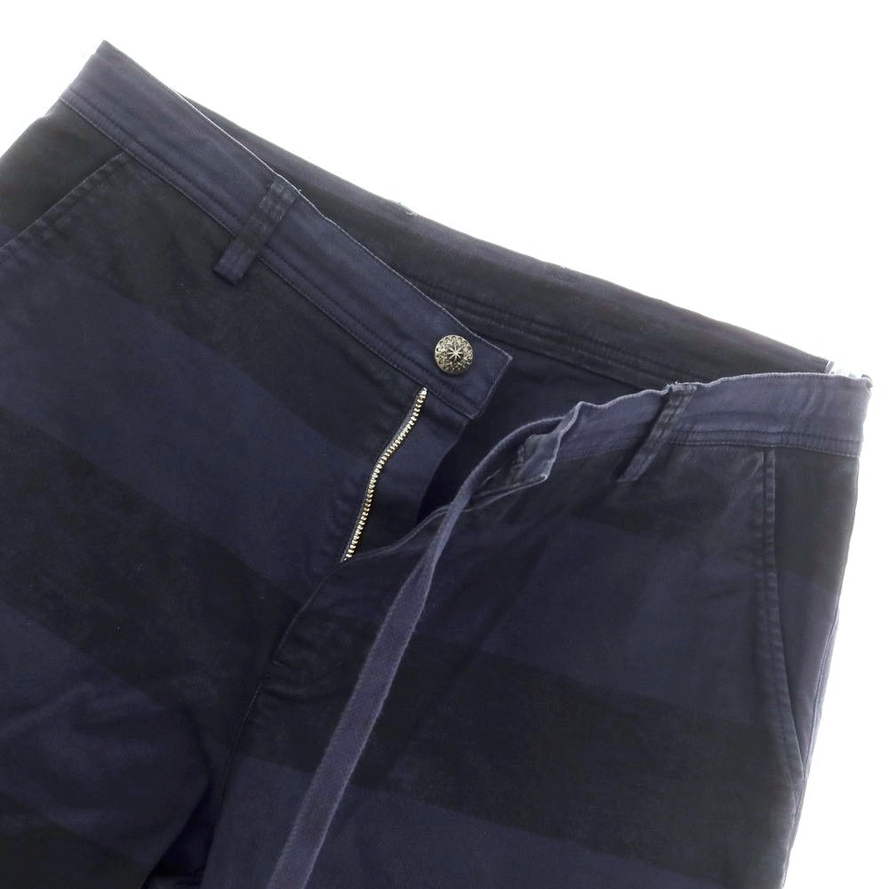 [Used] Seagreen Stretch Cotton Striped Shorts Navy x Black [2] [Condition Rank B] [Men&