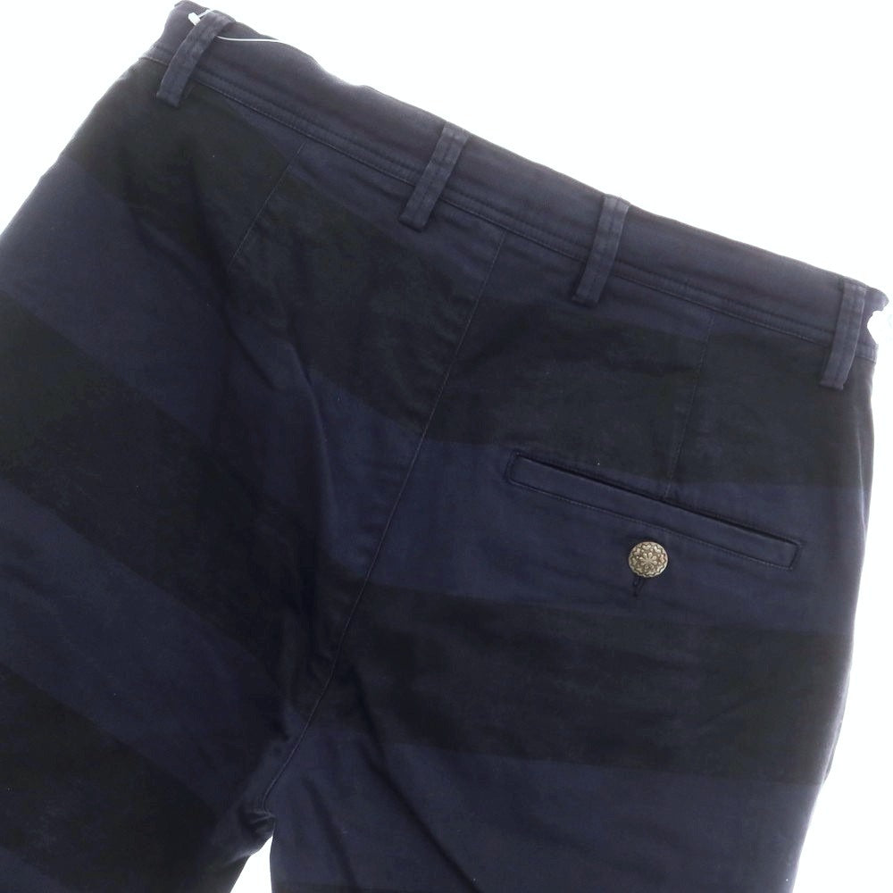 [Used] Seagreen Stretch Cotton Striped Shorts Navy x Black [2] [Condition Rank B] [Men&