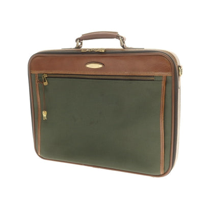 【中古】サムソナイト Samsonite ナイロン レザー ブリーフケース グリーンxブラウン【 状態ランクC 】【 メンズ 】