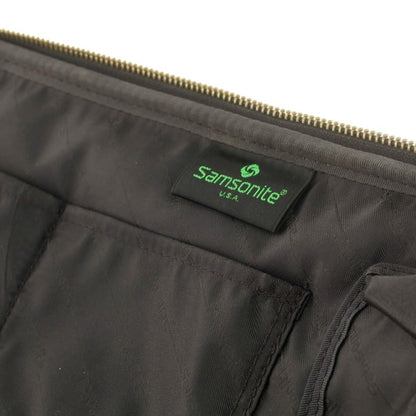 【中古】サムソナイト Samsonite ナイロン レザー ブリーフケース グリーンxブラウン【 状態ランクC 】【 メンズ 】