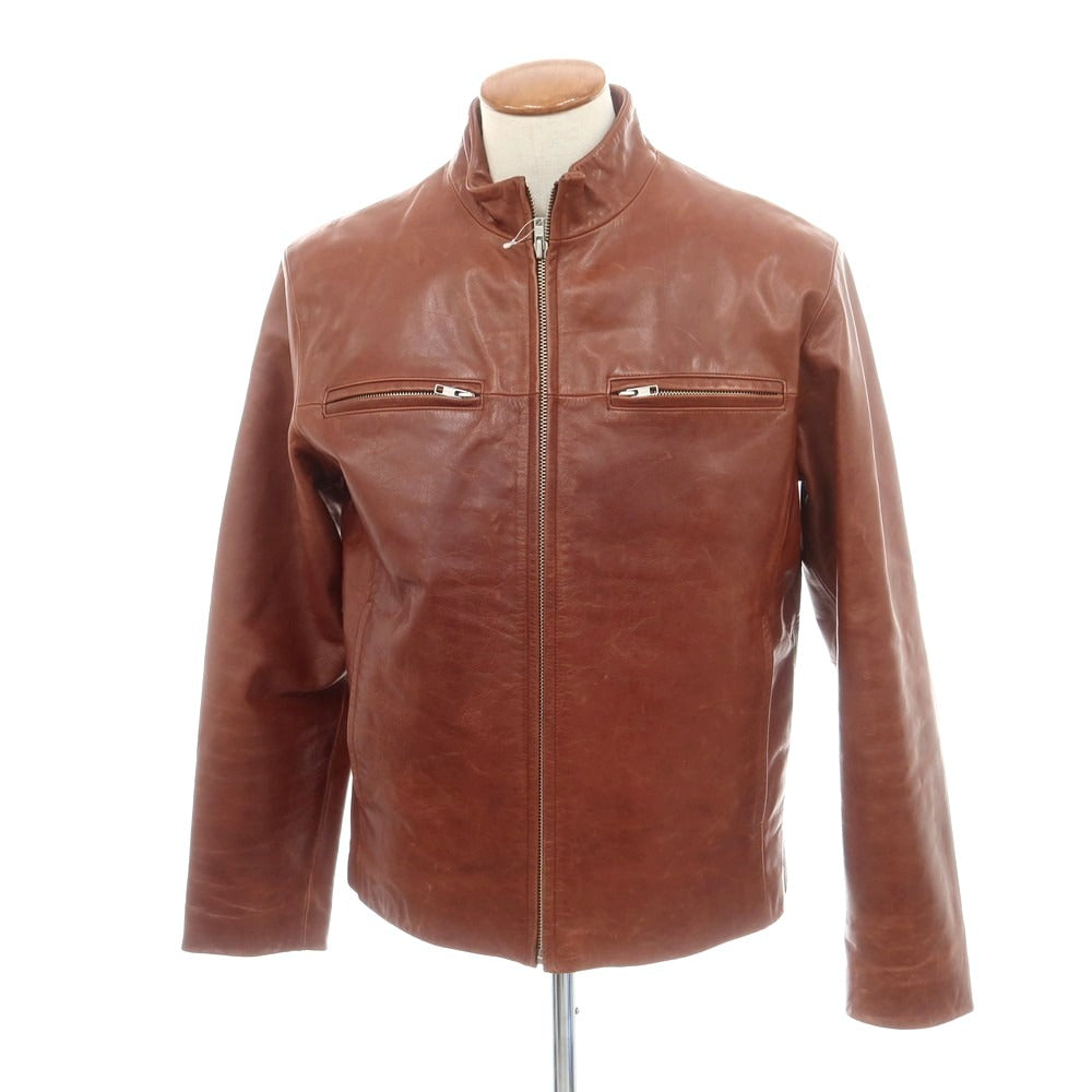 【中古】コーチ COACH レザー ライダースジャケット ブラウン【 M 】【 状態ランクC 】【 メンズ 】