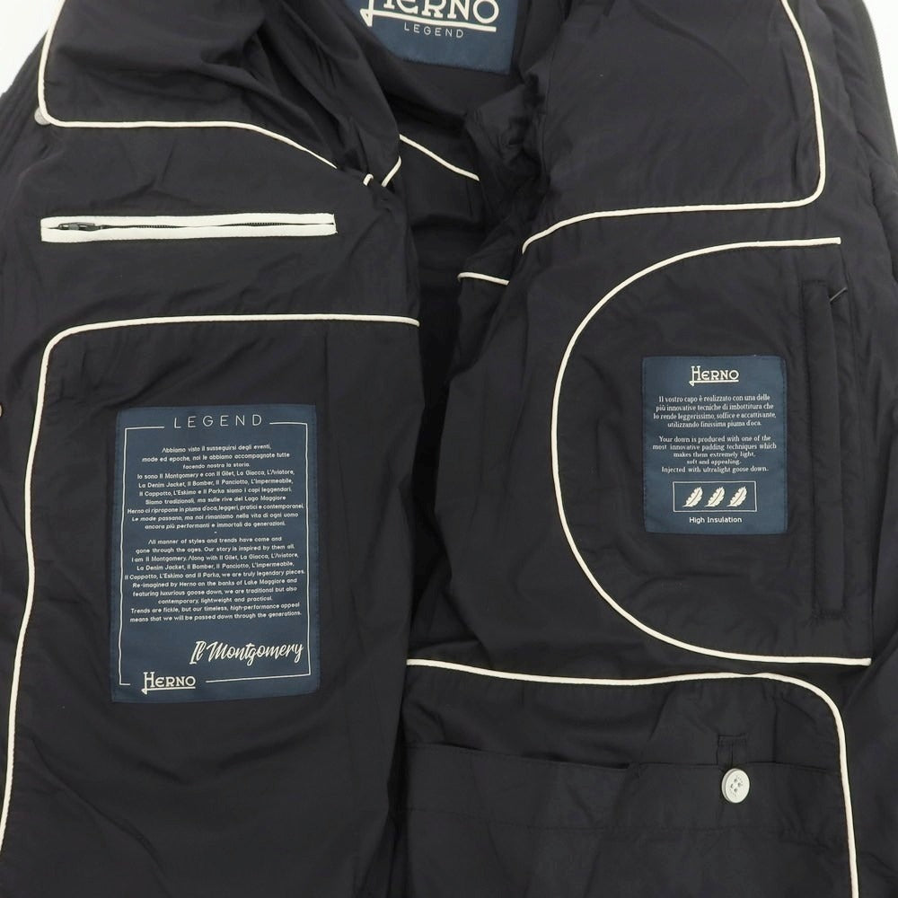 【中古】ヘルノ Herno ナイロン ダウンダッフルコート ブラック【 48 】【 状態ランクC 】【 メンズ 】