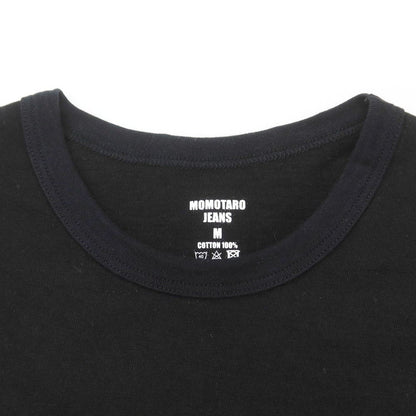 【中古】モモタロウ ジーンズ MOMOTARO JEANS コットン クルーネック 半袖Ｔシャツ ブラック【 M 】【 状態ランクB 】【 メンズ 】