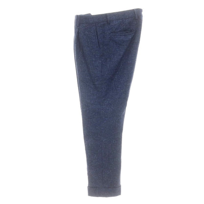 【中古】ブルネロクチネリ Brunello Cucinelli ウールカシミヤ チェック 3つボタンスーツ ネイビーブルー【 上46/下44 】【 状態ランクC 】【 メンズ 】