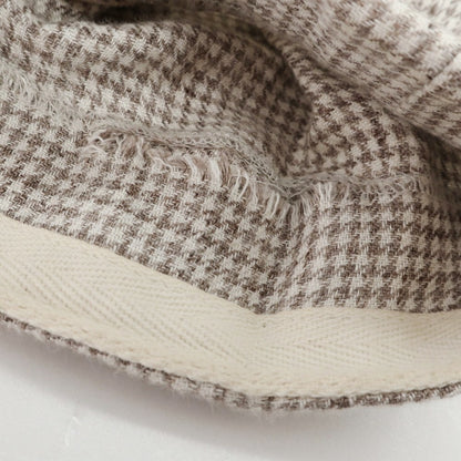 【中古】ブルネロクチネリ Brunello Cucinelli リネン ハウンドトゥース柄 ダブルスーツ グレージュxホワイト【 46 】【 状態ランクC 】【 メンズ 】