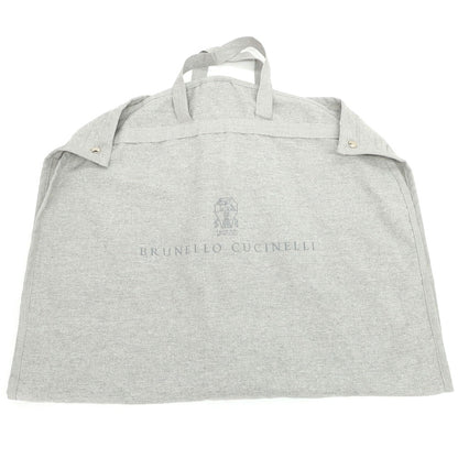 【中古】ブルネロクチネリ Brunello Cucinelli リネン ハウンドトゥース柄 ダブルスーツ グレージュxホワイト【 46 】【 状態ランクC 】【 メンズ 】