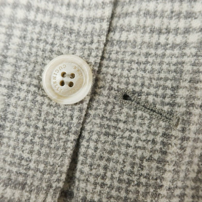 【中古】ブルネロクチネリ Brunello Cucinelli ウールシルクカシミヤ チェック 3つボタンスーツ ライトグレーxホワイト【 48 】【 状態ランクC 】【 メンズ 】