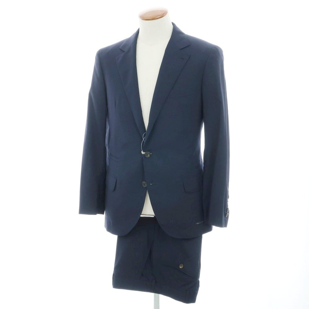 【中古】ブルネロクチネリ Brunello Cucinelli ウールシルク 3つボタンスーツ ダークネイビー【 46 】【 状態ランクC 】【 メンズ 】
