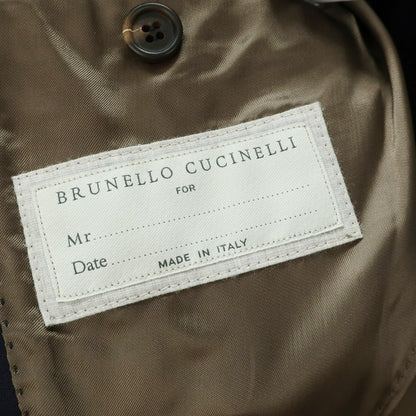 【中古】ブルネロクチネリ Brunello Cucinelli ウールシルク 3つボタンスーツ ダークネイビー【 46 】【 状態ランクC 】【 メンズ 】