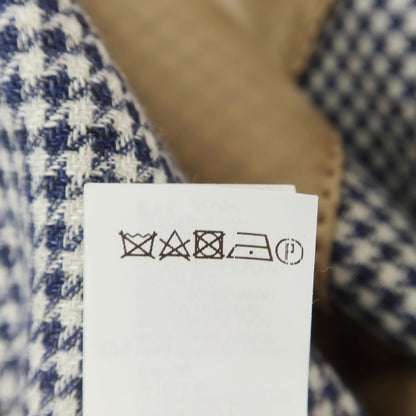 [Used] Brunello Cucinelli Linen wool houndstooth pattern tailored jacket Navy x white [46] [Condition rank D] [Men&