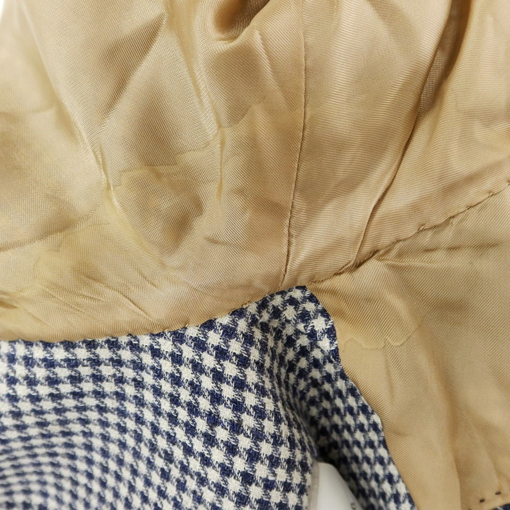 [Used] Brunello Cucinelli Linen wool houndstooth pattern tailored jacket Navy x white [46] [Condition rank D] [Men&