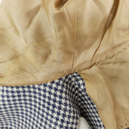 [Used] Brunello Cucinelli Linen wool houndstooth pattern tailored jacket Navy x white [46] [Condition rank D] [Men&