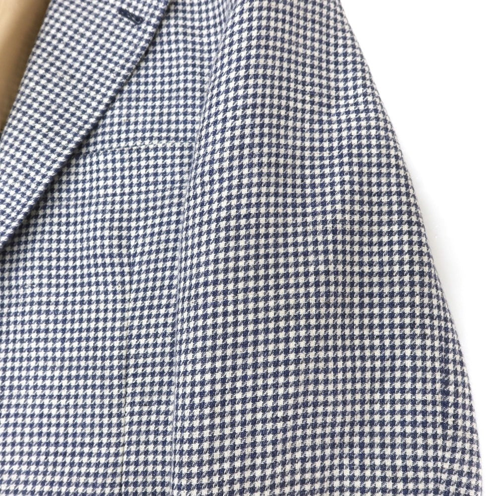 [Used] Brunello Cucinelli Linen wool houndstooth pattern tailored jacket Navy x white [46] [Condition rank D] [Men&