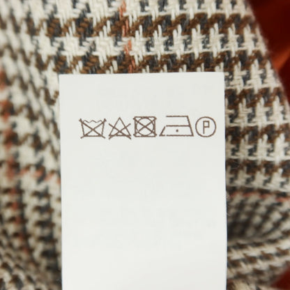 [Used] Brunello Cucinelli Linen wool check double-breasted jacket, brown x white [46] [Condition: C] [Men&