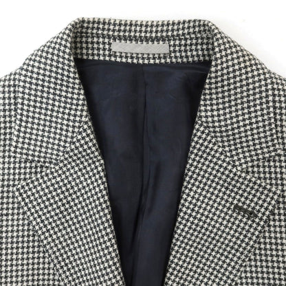 [Used] Brunello Cucinelli Linen Wool Silk Houndstooth Tailored Jacket Charcoal x White [46] [Condition Rank C] [Men&