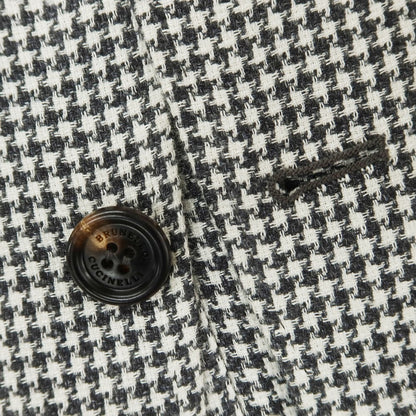 [Used] Brunello Cucinelli Linen Wool Silk Houndstooth Tailored Jacket Charcoal x White [46] [Condition Rank C] [Men&