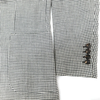 [Used] Brunello Cucinelli Linen Wool Silk Houndstooth Tailored Jacket Charcoal x White [46] [Condition Rank C] [Men&