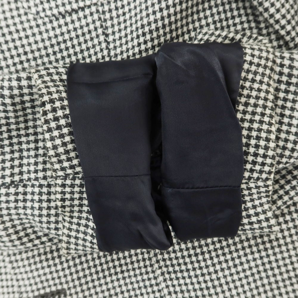 [Used] Brunello Cucinelli Linen Wool Silk Houndstooth Tailored Jacket Charcoal x White [46] [Condition Rank C] [Men&