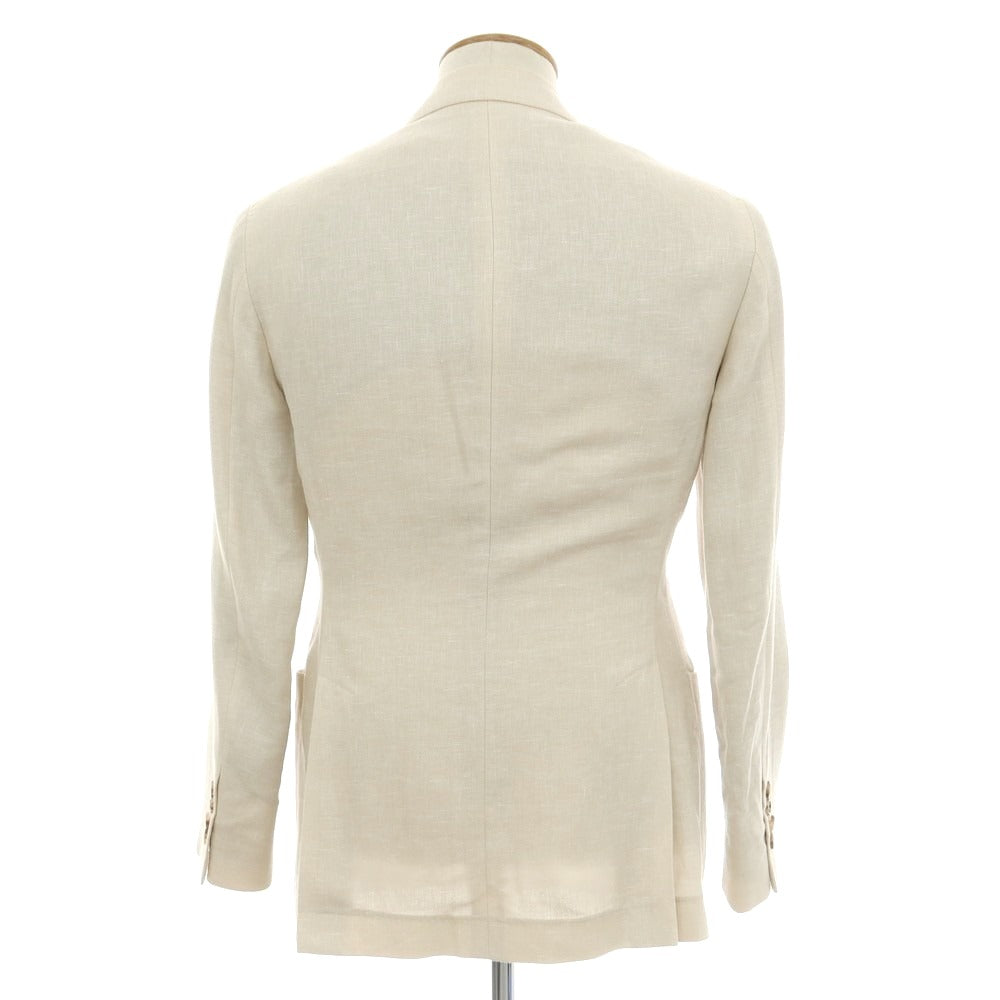 [Used] Brunello Cucinelli Linen wool silk double-breasted tailored jacket, light beige [46] [Condition: C] [Men&