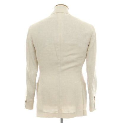 [Used] Brunello Cucinelli Linen wool silk double-breasted tailored jacket, light beige [46] [Condition: C] [Men&