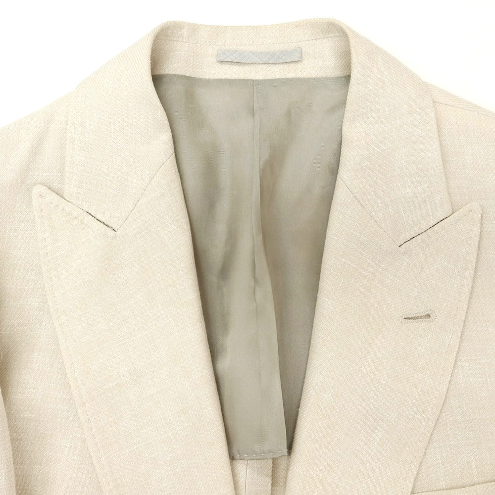 [Used] Brunello Cucinelli Linen wool silk double-breasted tailored jacket, light beige [46] [Condition: C] [Men&