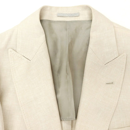 [Used] Brunello Cucinelli Linen wool silk double-breasted tailored jacket, light beige [46] [Condition: C] [Men&
