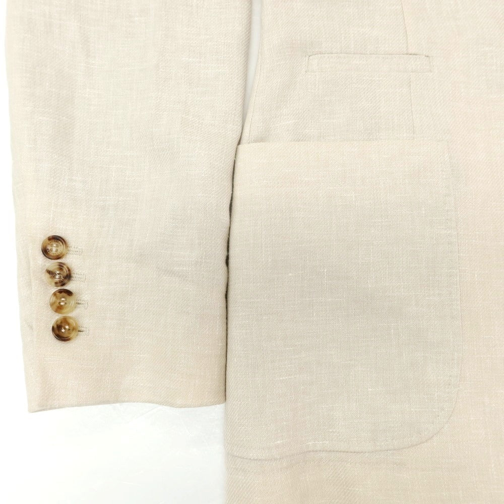 [Used] Brunello Cucinelli Linen wool silk double-breasted tailored jacket, light beige [46] [Condition: C] [Men&