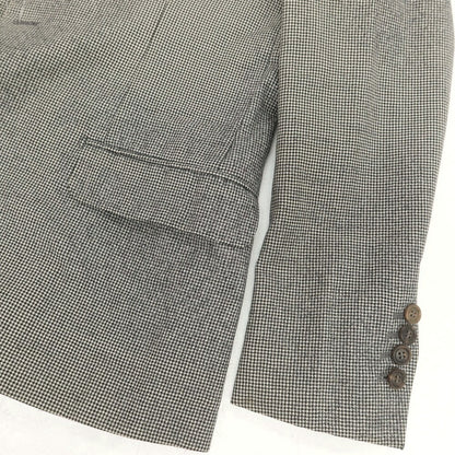 【中古】ブルネロクチネリ Brunello Cucinelli ウール ハウンドトゥース柄 テーラードジャケット オフホワイトxブラック【 46 】【 状態ランクD 】【 メンズ 】