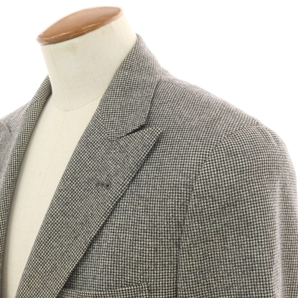 【中古】ブルネロクチネリ Brunello Cucinelli ウール ハウンドトゥース柄 テーラードジャケット オフホワイトxブラック【 46 】【 状態ランクD 】【 メンズ 】
