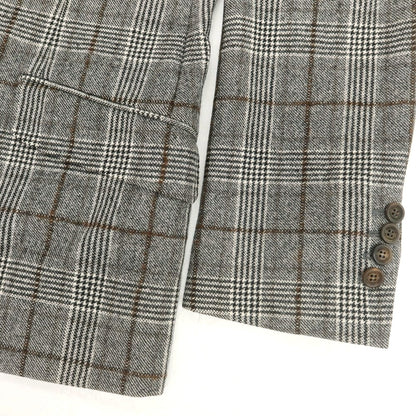【中古】ブルネロクチネリ Brunello Cucinelli ウール チェック テーラードジャケット ホワイト×ブラック×ブラウン【 46 】【 状態ランクB 】【 メンズ 】