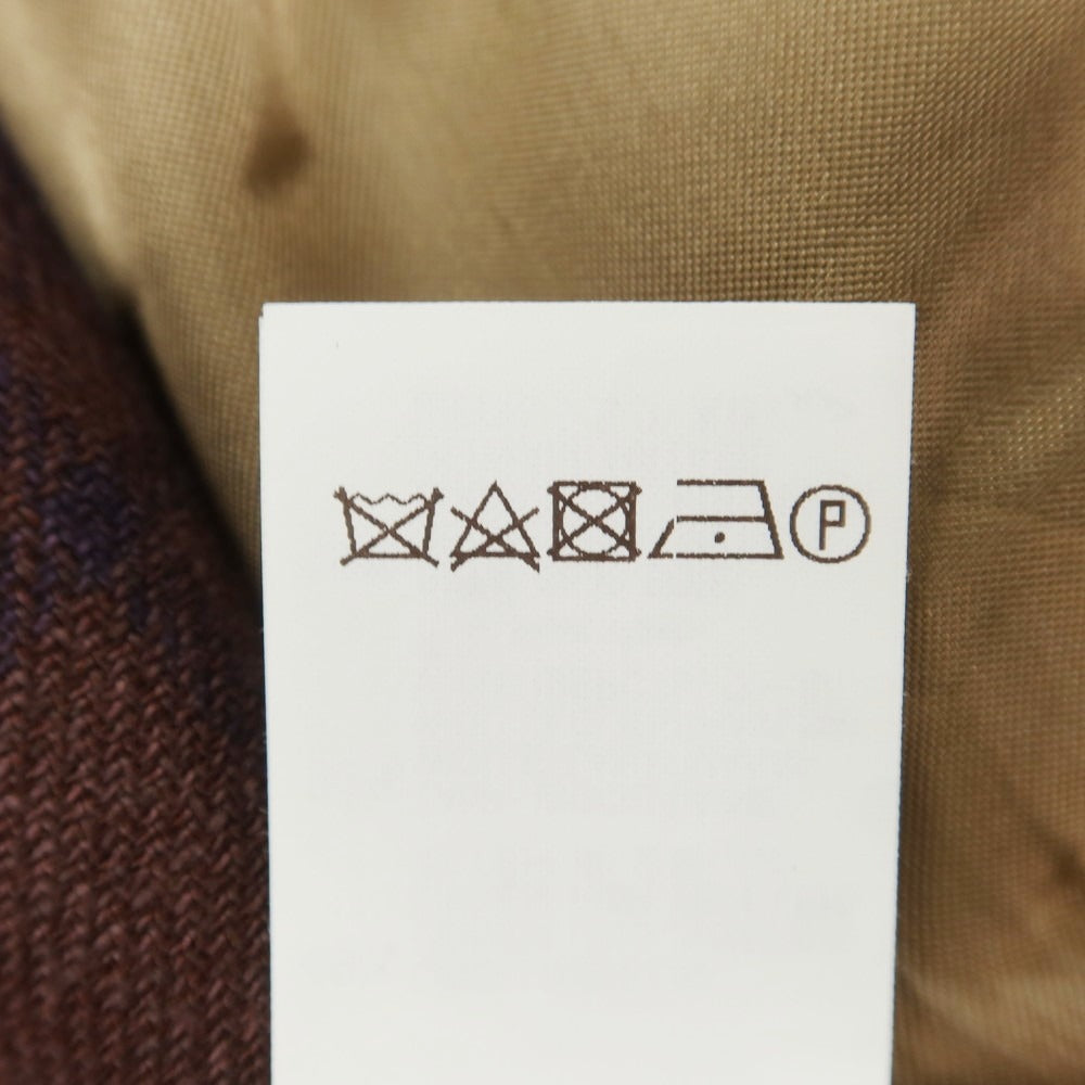 [Used] Brunello Cucinelli Linen wool silk check tailored jacket Red brown x navy [46] [Condition rank C] [Men&