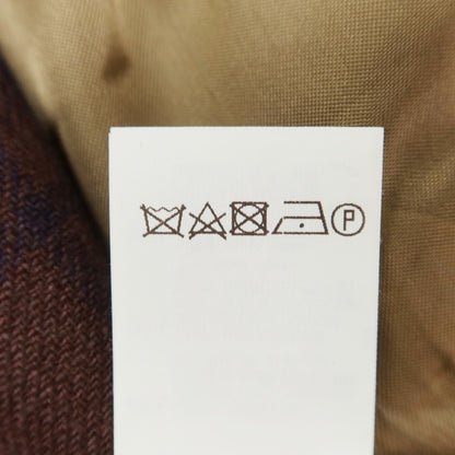 [Used] Brunello Cucinelli Linen wool silk check tailored jacket Red brown x navy [46] [Condition rank C] [Men&