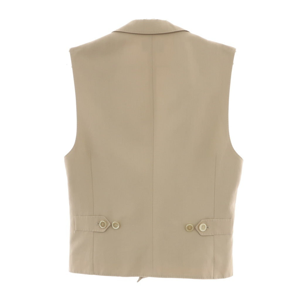[Used] Brunello Cucinelli Herringbone Wool Linen Gilet Vest Beige [46] [Condition Rank C] [Men&