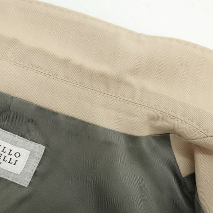 [Used] Brunello Cucinelli Herringbone Wool Linen Gilet Vest Beige [46] [Condition Rank C] [Men&