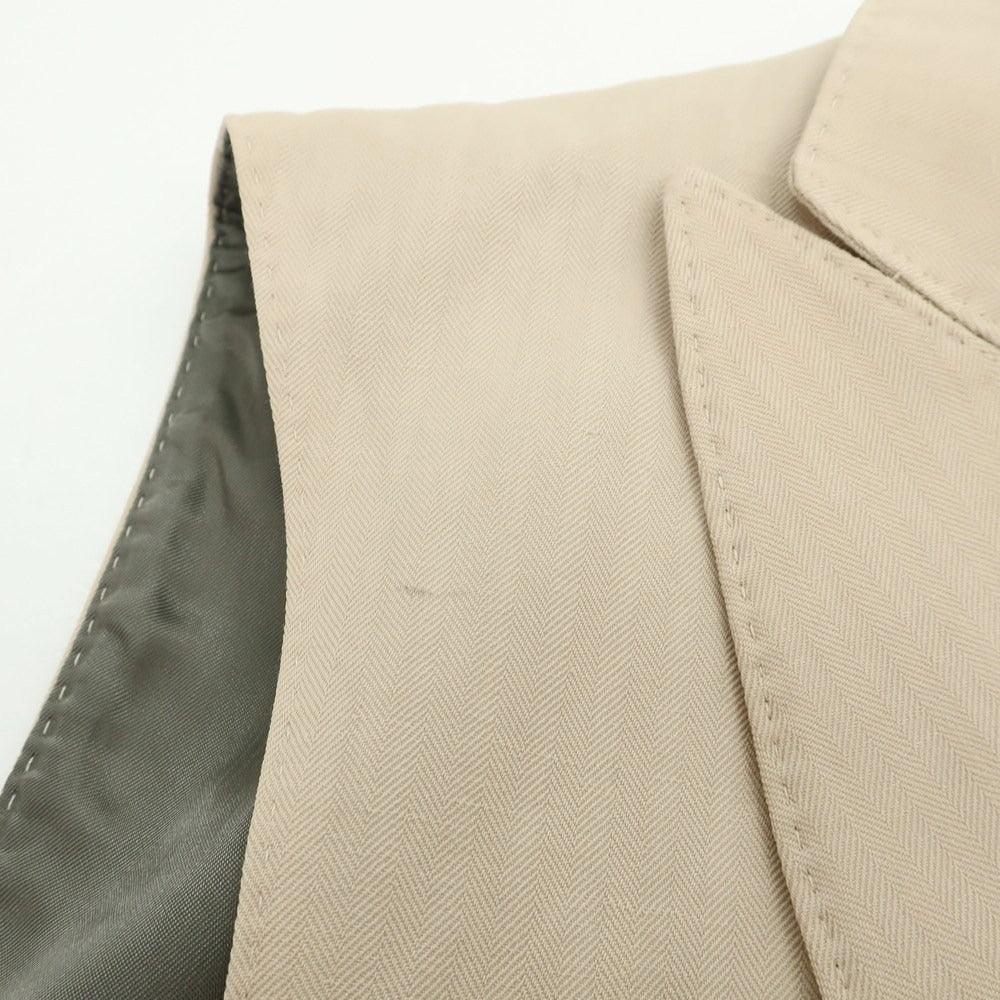 [Used] Brunello Cucinelli Herringbone Wool Linen Gilet Vest Beige [46] [Condition Rank C] [Men&